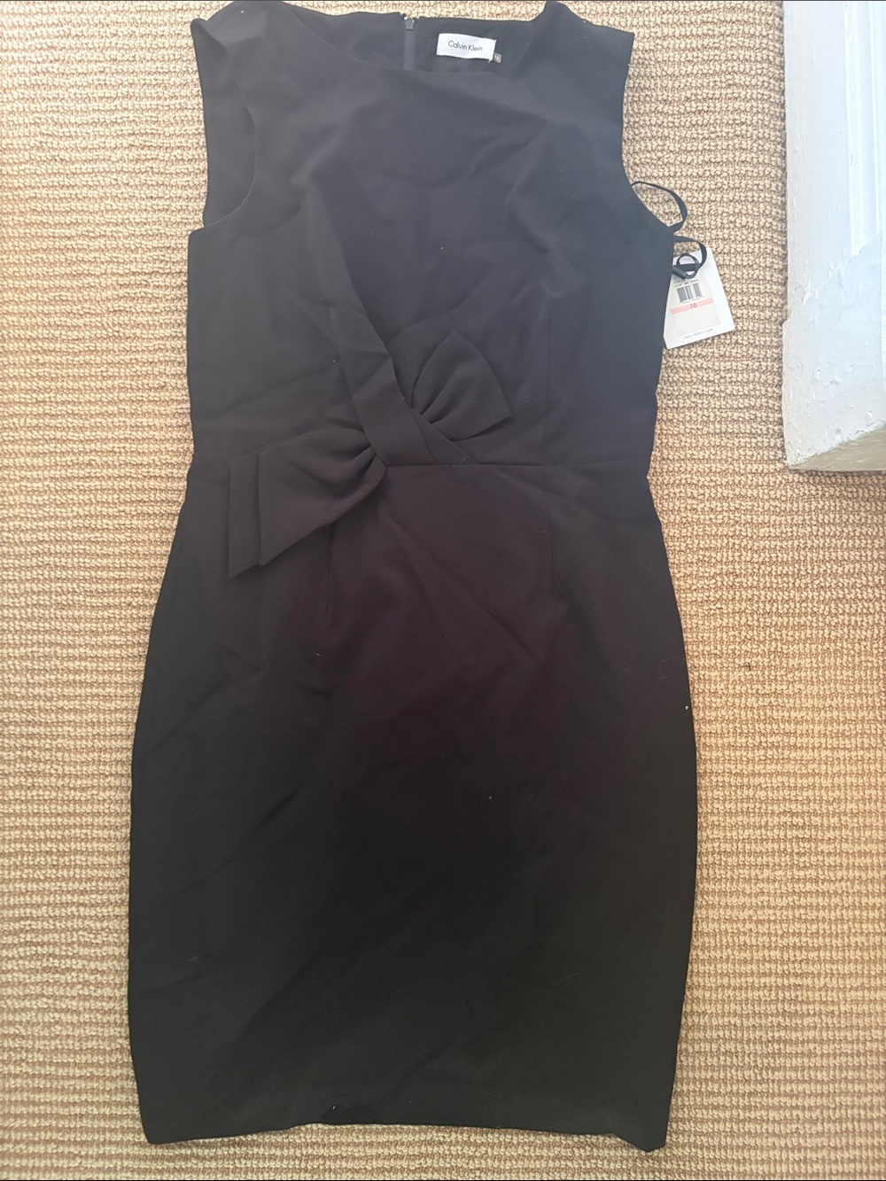 NWT Calvin Klein Black Sleeveless Sheath Dress